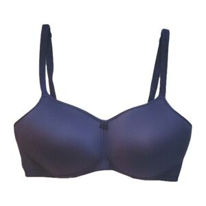 Amoena 38D Mara SB 44416 Mastectomy Pocket Nra Dark Blue Soft No Metal Underwire